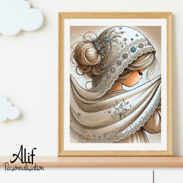 Illustration Petite Fille Voile Blanc