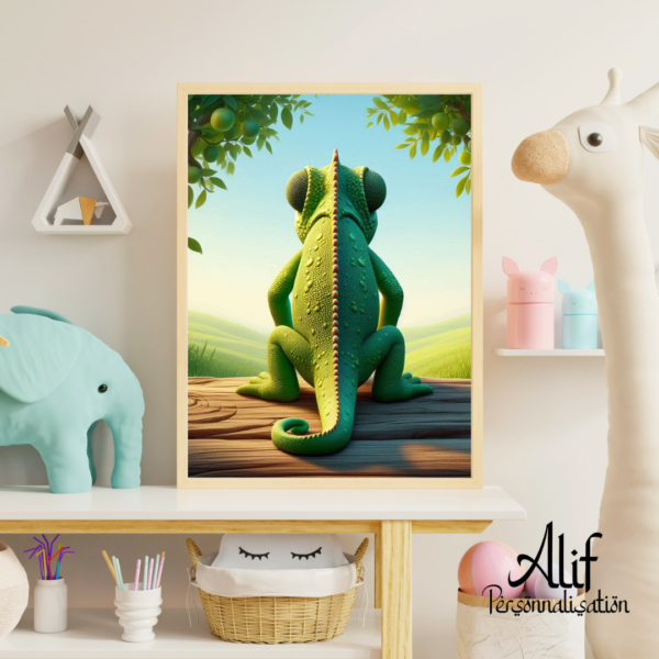 Affiche Caméléon Illustration 3D