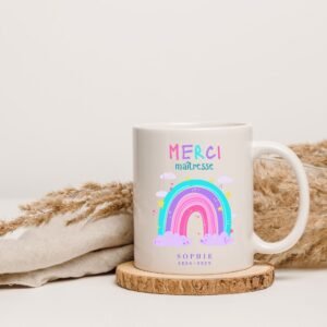 Mug personnalisé cadeau de fin d'année - nuages violets