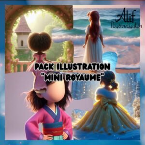 🎀 Pack "Mini Royaume" – 10 visuels Princesses pour sublimer vos créations personnalisées