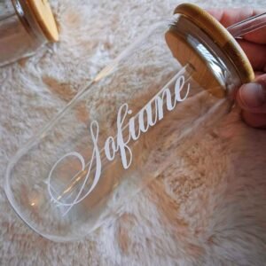 Verre personnalisé avec prénom blanc – Élégant et unique