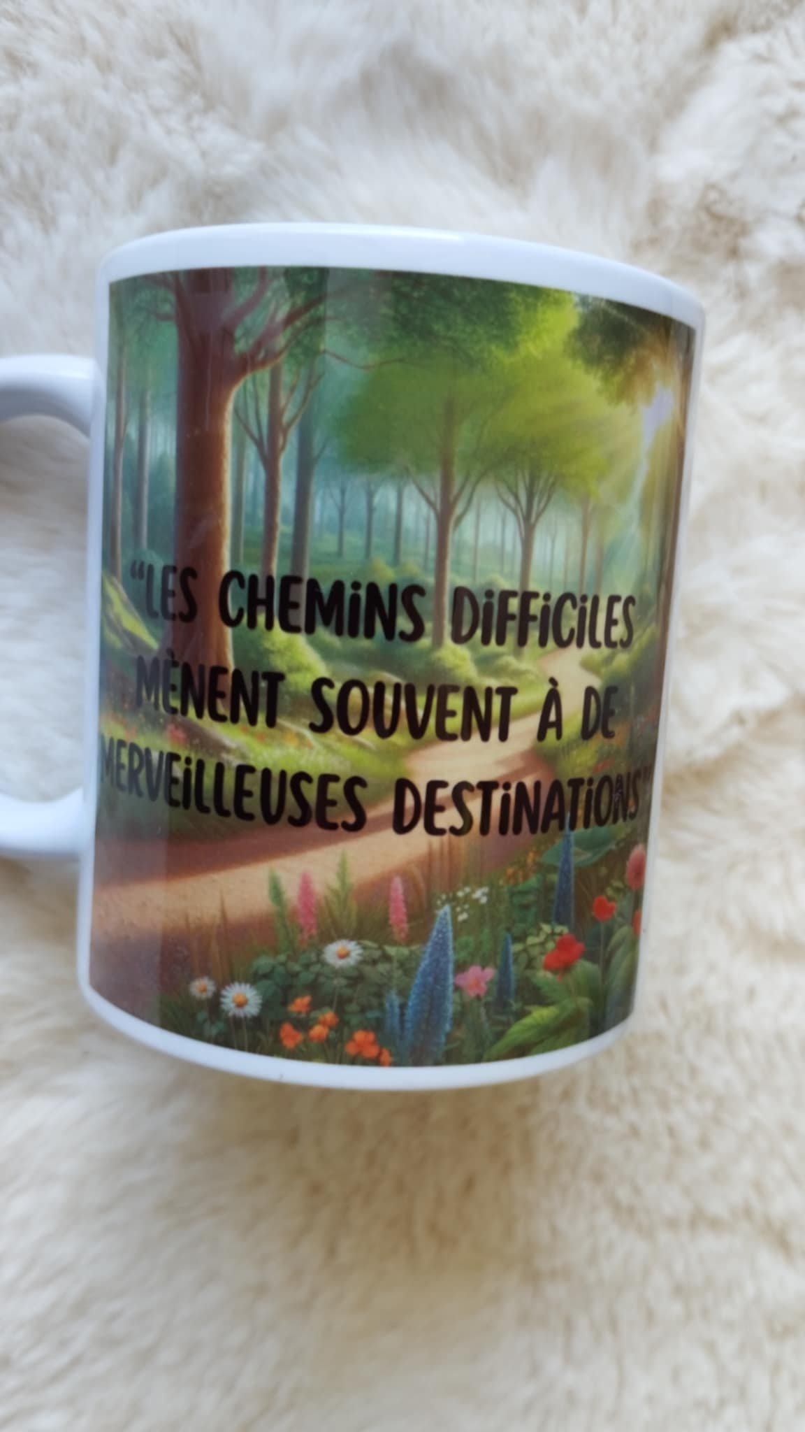 Mug citation motivation – « Les chemins difficiles mènent souvent à de merveilleuses destinations » – Image 2
