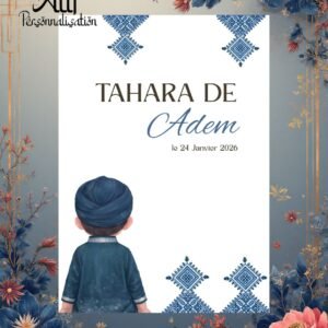 Carte de bienvenue Tahara personnalisée – Carte chocolat garçon (Format A5)