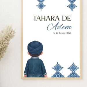 Carte de bienvenue Tahara personnalisée – Carte chocolat garçon (Format A5)