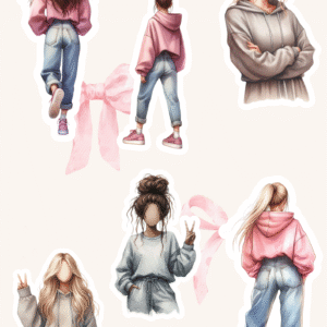 Stickers Avatar Life Style – Planche de 6 autocollants illustrés