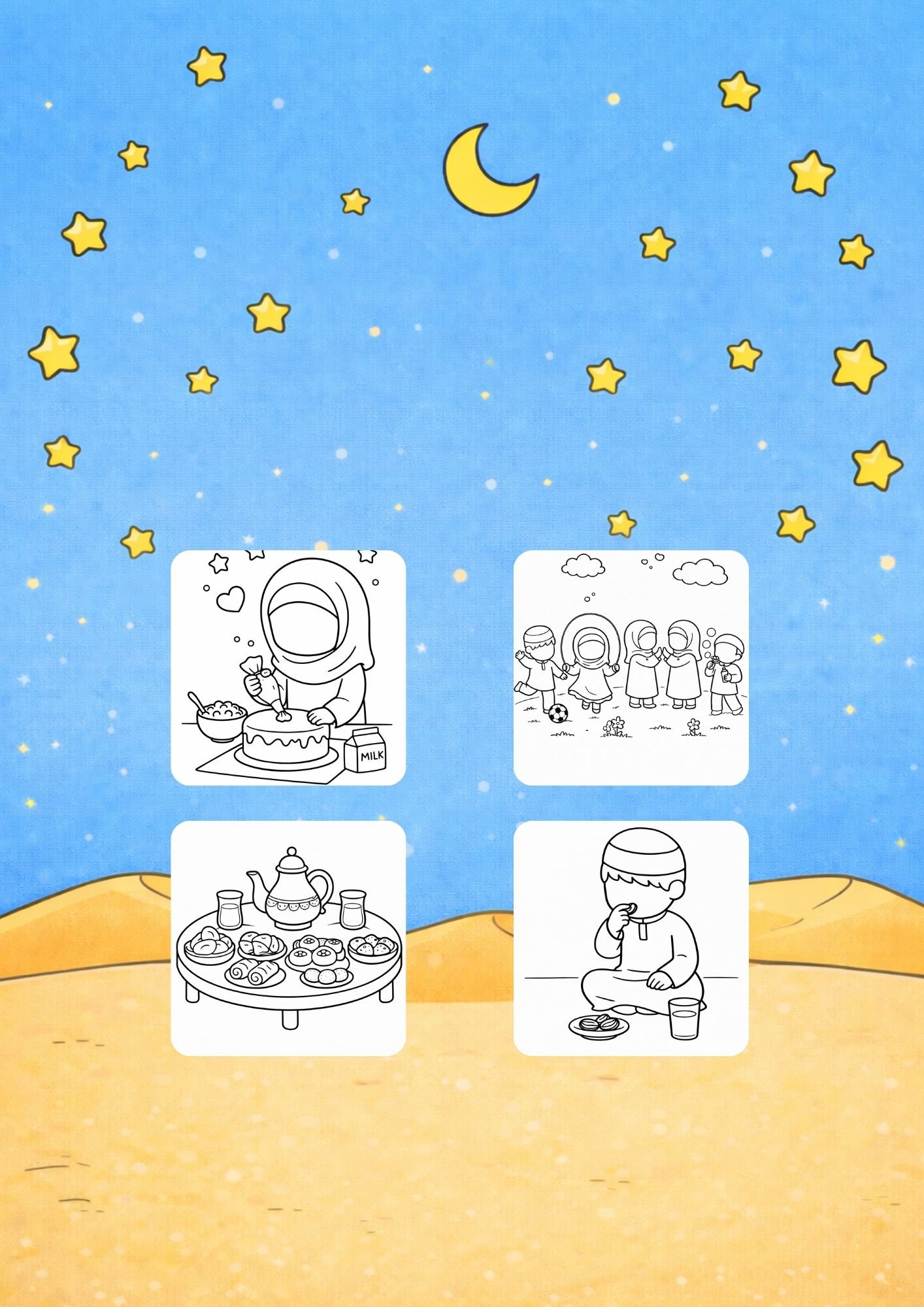 Cahier de Coloriage Ramadan Enfant – 20 Coloriages (Format A4 PDF) – Image 2