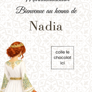 Carte chocolat Laylat al Henna personnalisée – Arabesque (A5)