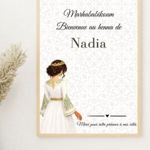 Carte chocolat Laylat al Henna personnalisée – Cadeau invité henné (A5)