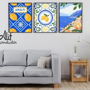 Affiche Amalfi Dolce Vita – Décoration Méditerranéenne Citron (A4 PDF ou Imprimée)