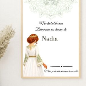 Carte chocolat Laylat al Henna personnalisée – Cadeau invité henné (A5)