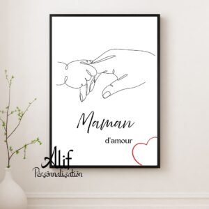 Affiche Maman d’Amour – Décoration Murale Minimaliste (A4 PDF ou Imprimée)