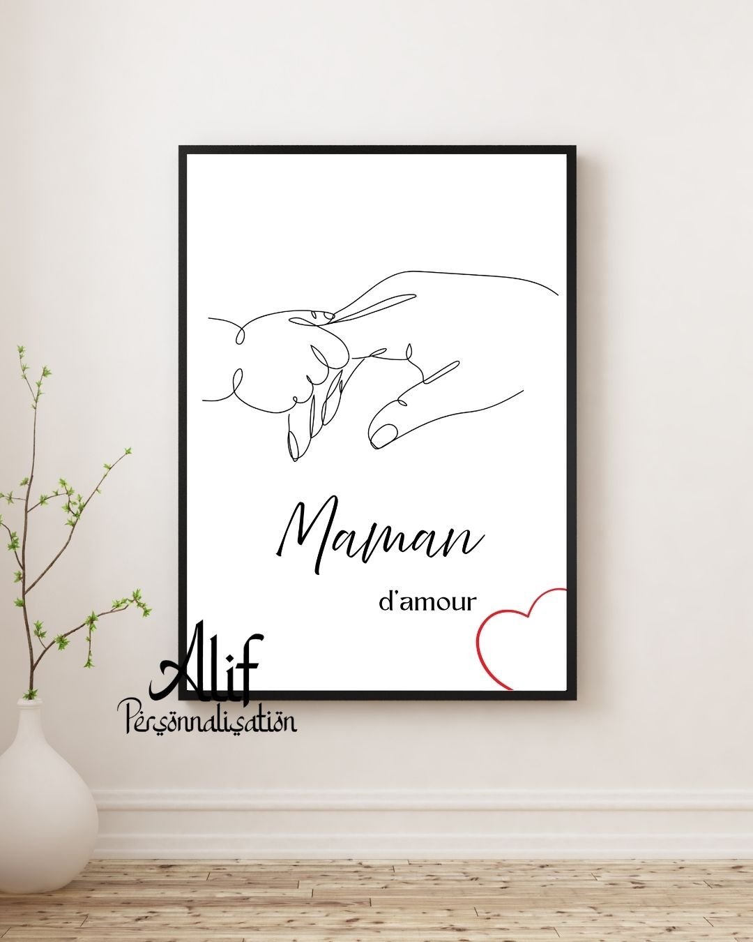 Affiche Maman d’Amour – Décoration Murale Minimaliste (A4 PDF ou Imprimée)
