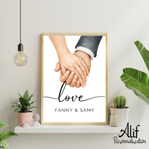Affiche Couple Personnalisée “Love” – Prénoms Personnalisables (A4 PDF)