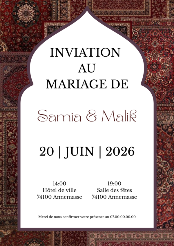 INVIATION AI MARIAGE DE