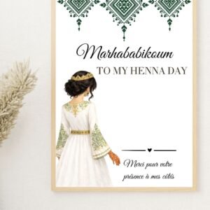Carte chocolat Laylat al Henna personnalisée – Cadeau invité henné (A5)