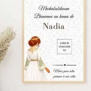 Carte chocolat Laylat al Henna personnalisée – Arabesque (PDF)