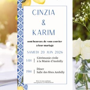 faire part mariage moderne minimaliste citron italie