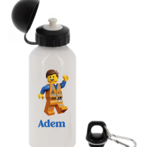 Gourde personnalisée Lego de 400 ml avec prénom pour la rentrée scolaire.