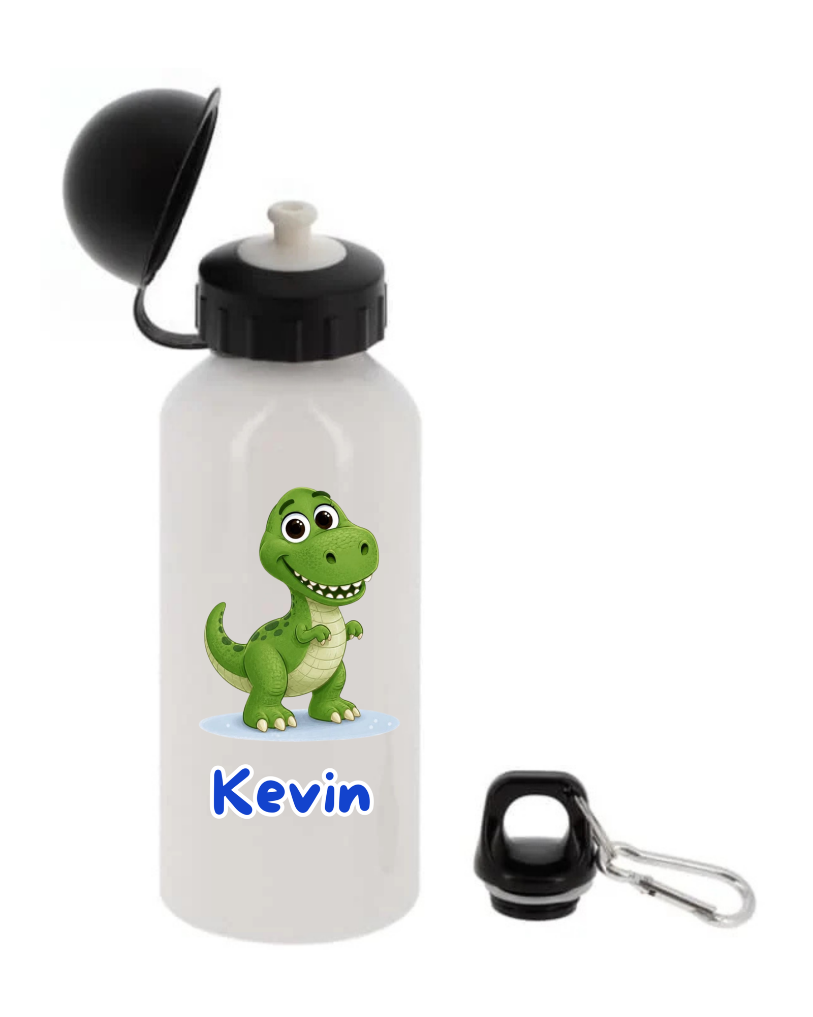 Gourde personnalisée Rex Toy Story de 400 ml avec prénom pour la rentrée scolaire.