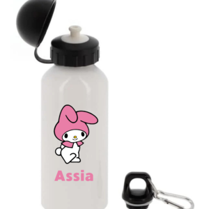 Gourde personnalisée My Melody de 400 ml avec prénom pour la rentrée scolaire.