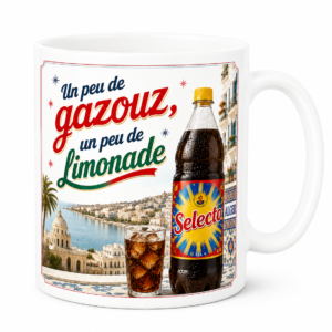 Mug Un peu de gazouz un peu de limonade en céramique 300 ml avec illustration inspirée de l'ambiance algérienne