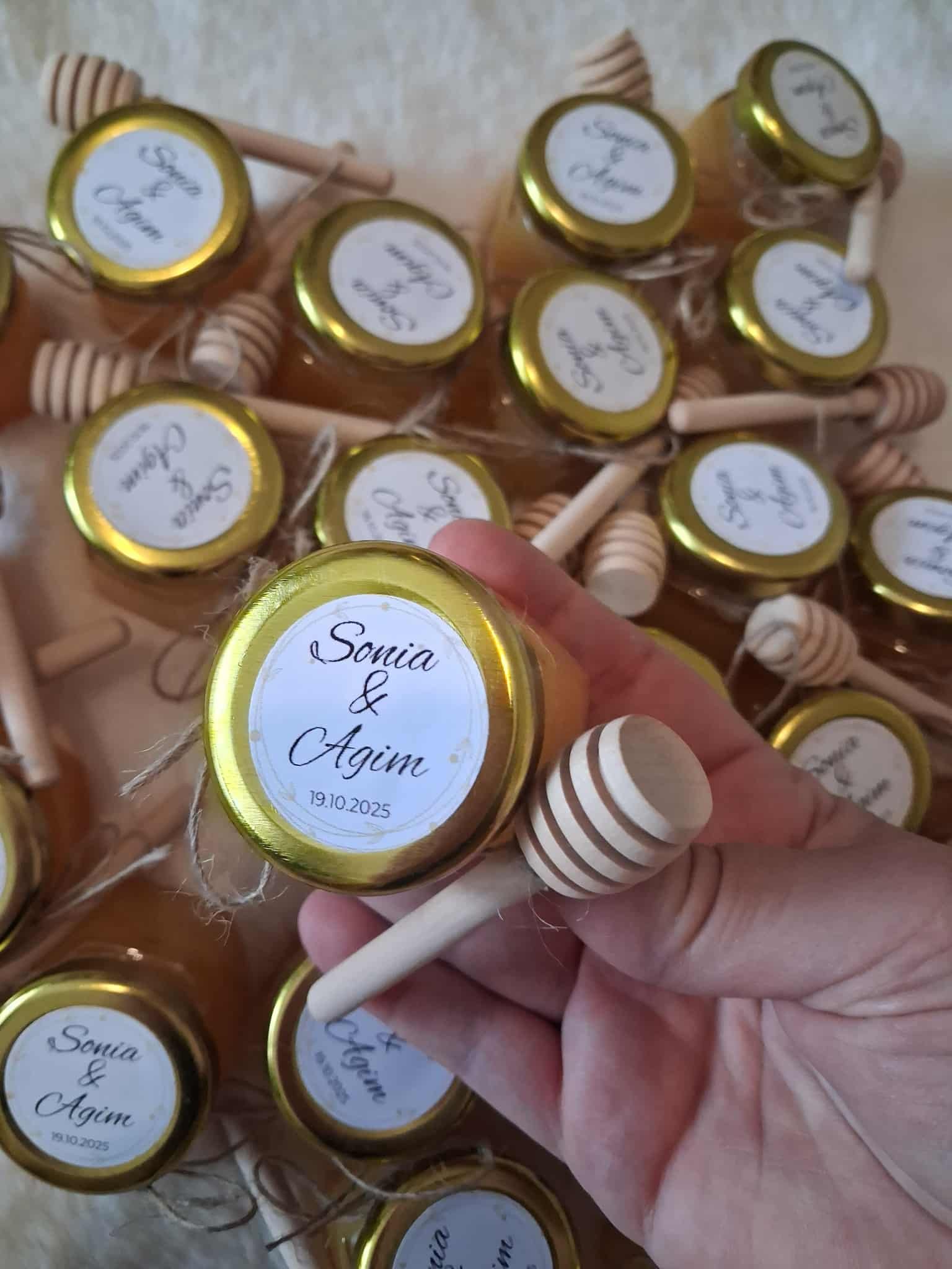 🍯 Pot de miel personnalisé – Étiquette ronde élégante – Image 2