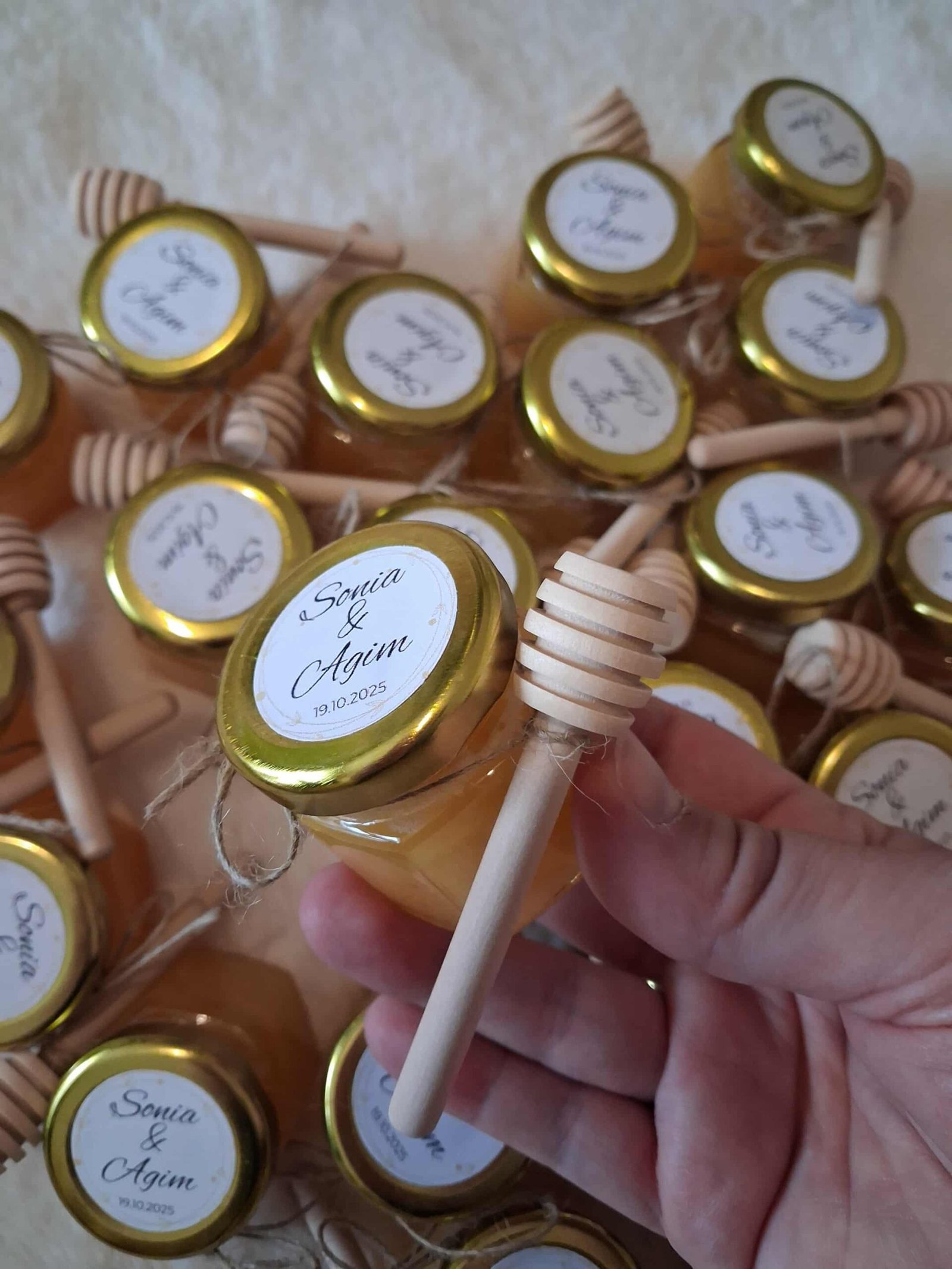 🍯 Pot de miel personnalisé – Étiquette ronde élégante – Image 4