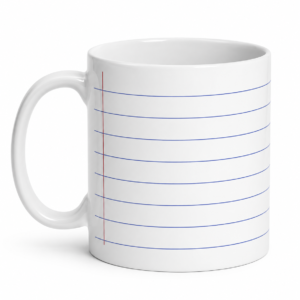 Mug à message effaçable design feuille de cahier