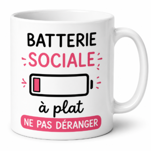 Mug Batterie sociale à plat Ne pas déranger