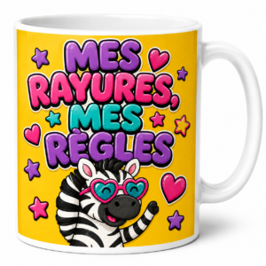 Mug Zèbre Mes rayures mes règles