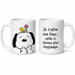 Mug cadeau original recto verso avec message fleur