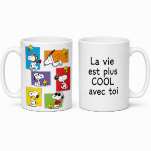 Mug avec message La vie est plus cool avec toi recto verso