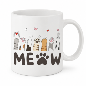 Mug kawaii chat Meow avec petites pattes