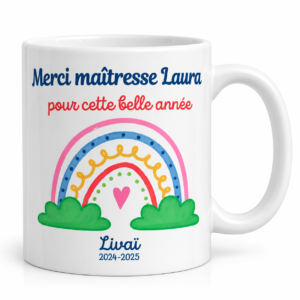 Mug personnalisé maîtresse – Merci pour cette belle année