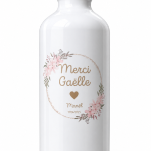 Gourde personnalisée maîtresse avec prénom et motif floral