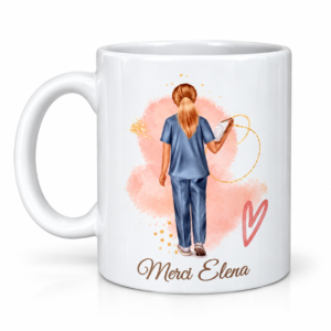 Mug cadeau infirmière personnalisé avec prénom