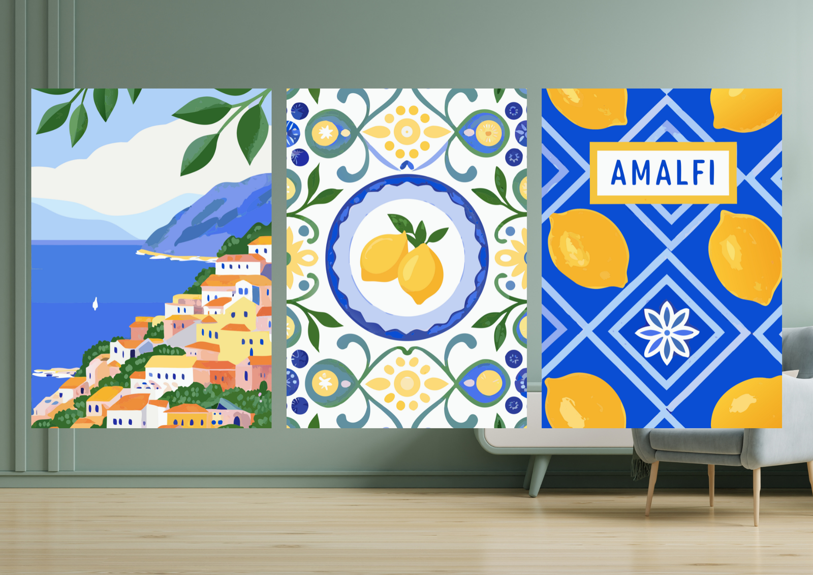 Trio d'affiches Côte Amalfitaine – Une touche de dolce vita chez vous 🍋